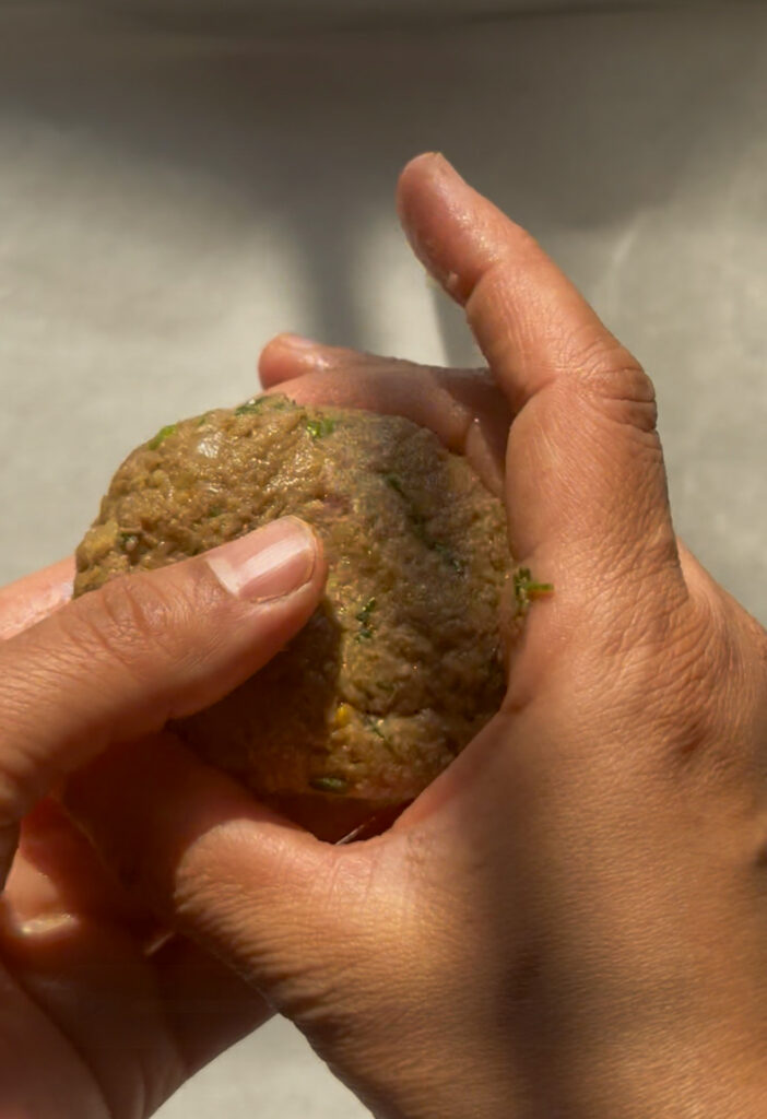 forming shami kebab